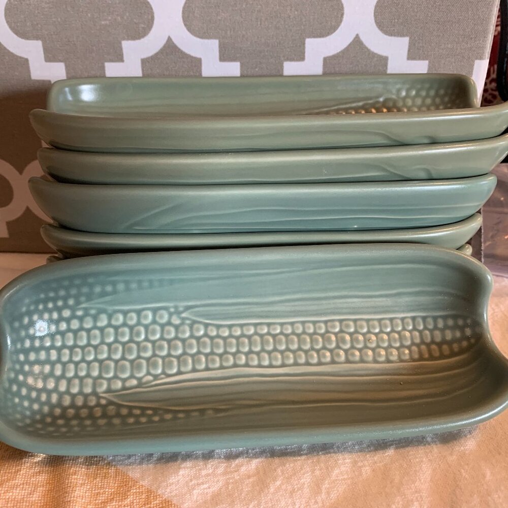 Set of 6 Vintage Pfaltzgraff Naturewood Corn on the Cob Holders